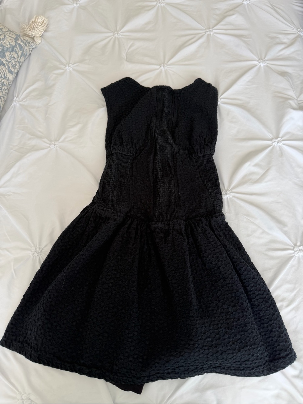 Free People Black Textured Mini Dress